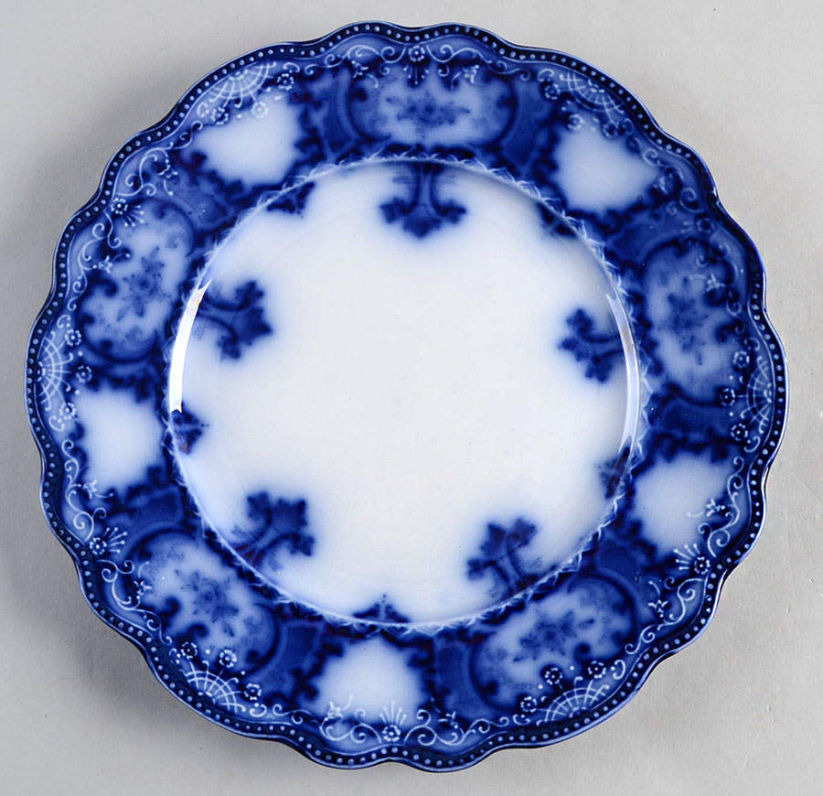 Mabel (Flow Blue, No Gold Accents) Luncheon Plate by Allerton's-1