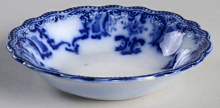 Mabel (Flow Blue, No Gold Accents) Fruit/Dessert (Sauce) Bowl by Allerton's-1