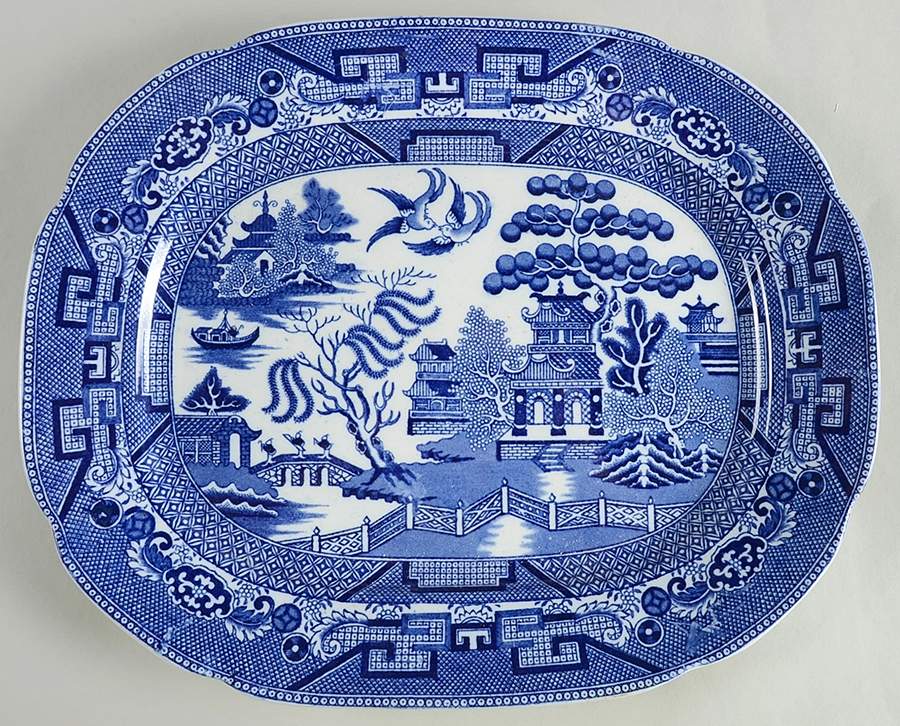Willow Blue (Smooth) 13" Oval Serving Platter by Allerton's-1