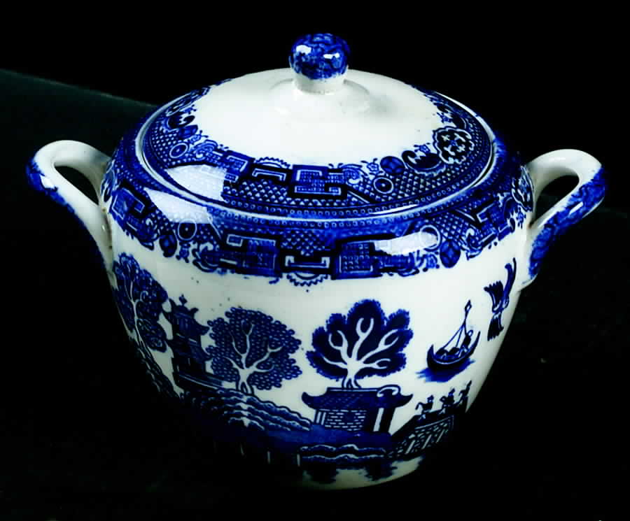 Willow Blue (Smooth) Sugar Bowl & Lid by Allerton's-1