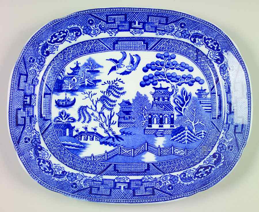 Willow Blue (Smooth) 9" Oval Serving Platter by Allerton's-1