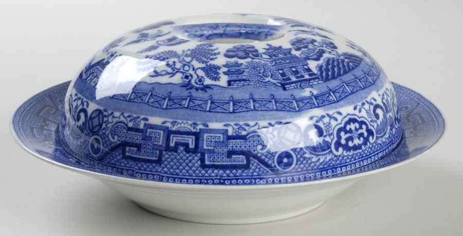 Willow Blue (Smooth) Round Covered Butter by Allerton's-1