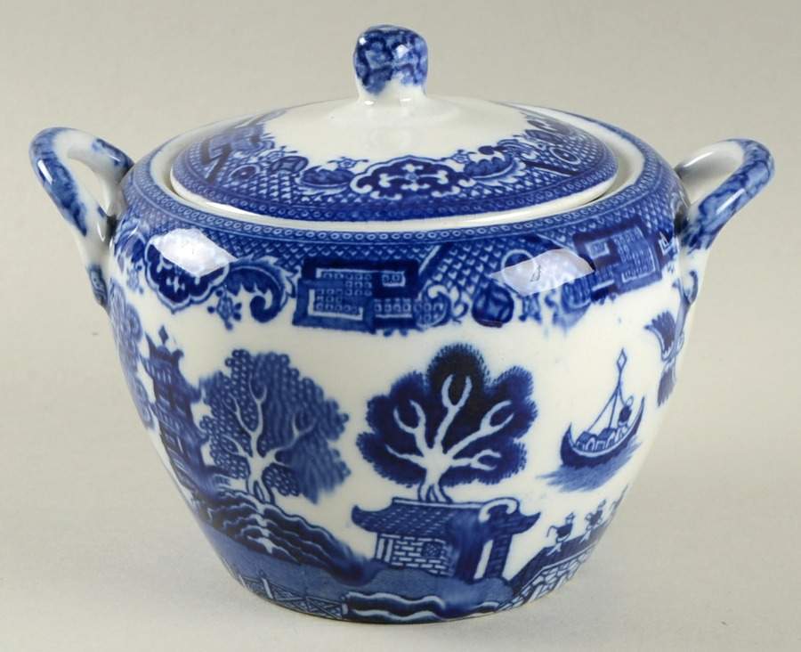 Willow Blue (Smooth) Mini Sugar Bowl & Lid by Allerton's-1