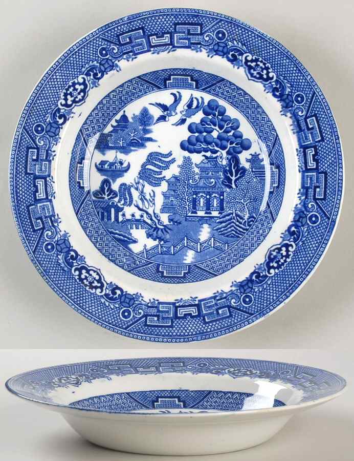 Willow Blue (Smooth) Large Rim Soup Bowl by Allerton's-1
