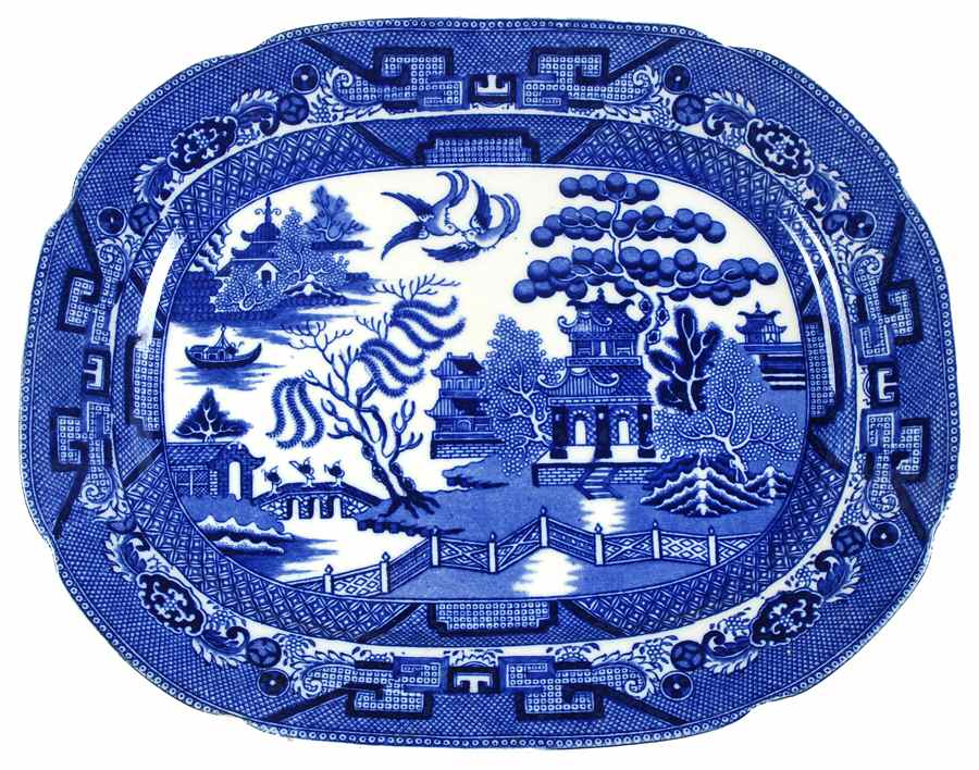 Willow Blue (Smooth) 13" Oval Serving Platter by Allerton's-1