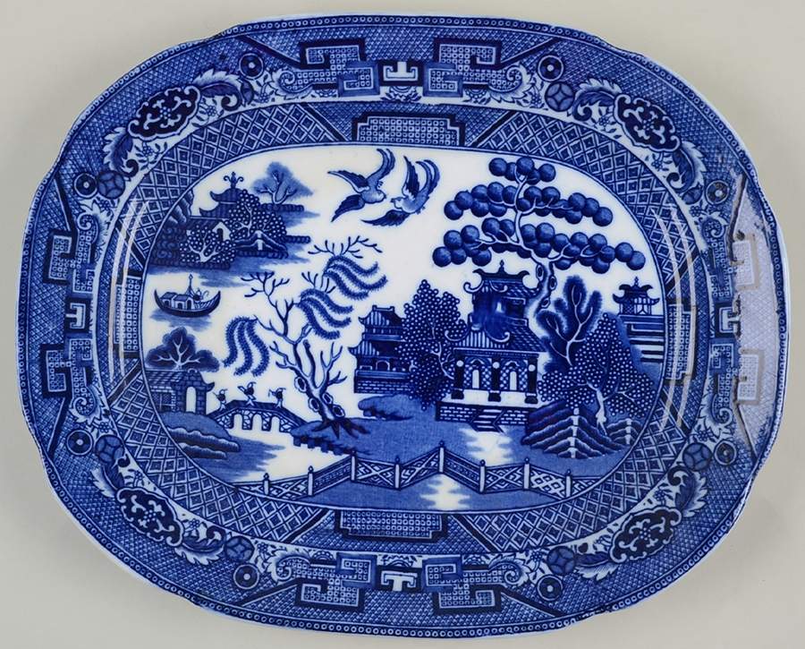 Willow Blue (Smooth) 11" Oval Serving Platter by Allerton's-1