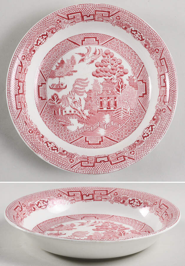 Willow Pink (White Background) Coupe Soup Bowl by Allerton's-1
