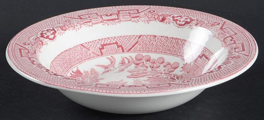 Willow Pink (White Background) Rim Cereal Bowl by Allerton's-1