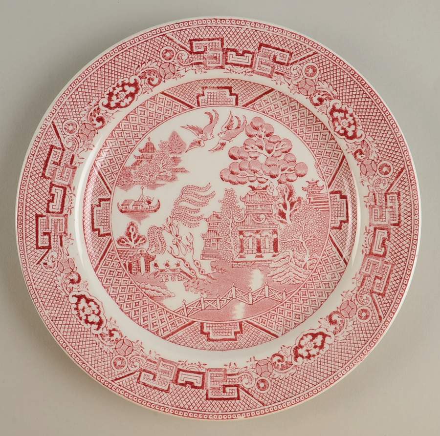 Willow Pink (White Background) Luncheon Plate by Allerton's-1