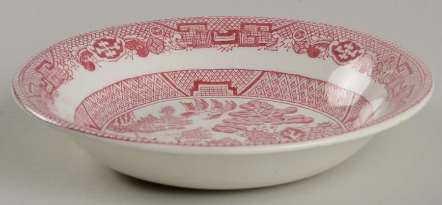 Willow Pink (White Background) Fruit/Dessert (Sauce) Bowl by Allerton's-1