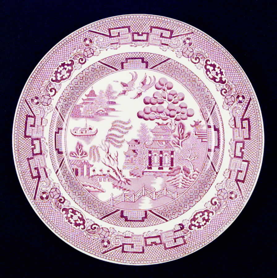 Willow Pink (Cream Background) Dinner Plate by Allerton's-1