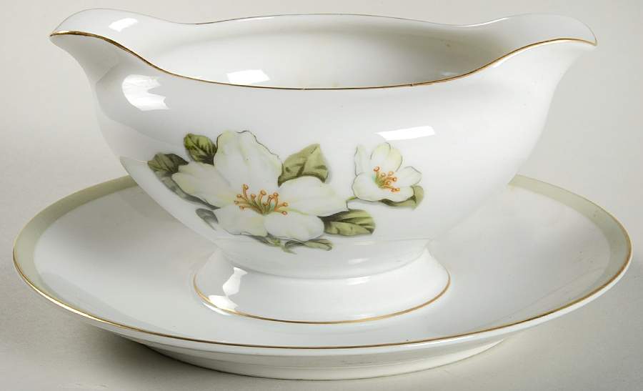 Caprice Gravy Boat with Attached Underplate by Alpine China-1