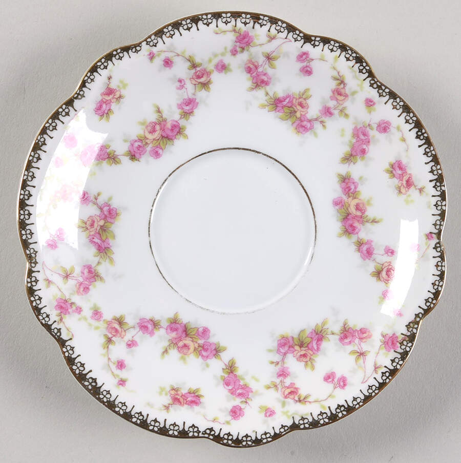 Bridal Rose (Scalloped, Gold Edge) Saucer by Altrohlau-1