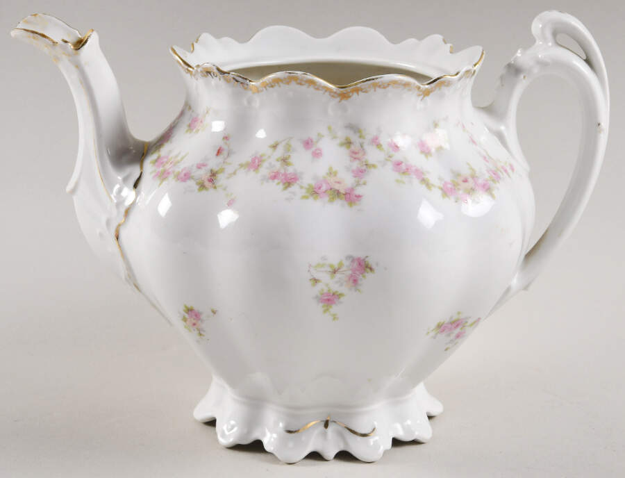 Bridal Rose (Scalloped, Gold Edge) Teapot No Lid by Altrohlau-1