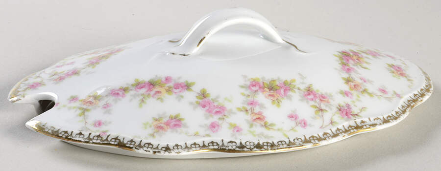 Bridal Rose (Scalloped, Gold Edge) Lid for Gravy Boat by Altrohlau-1