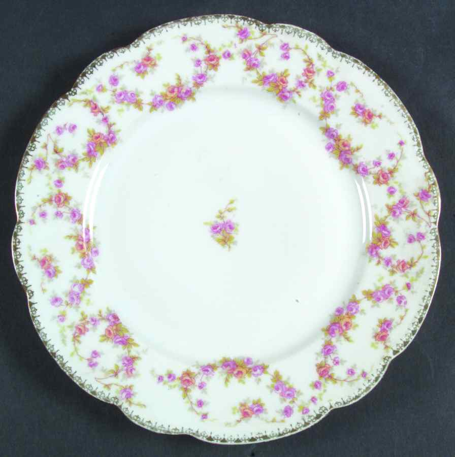 Bridal Rose (Scalloped, Gold Edge) Salad Plate by Altrohlau-1
