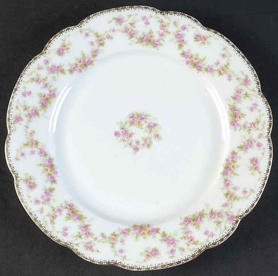 Bridal Rose (Scalloped, Gold Edge) Luncheon Plate by Altrohlau-1