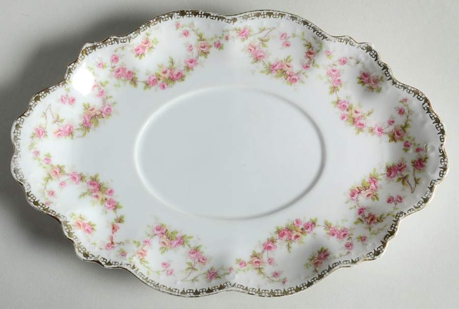 Bridal Rose (Scalloped, Gold Edge) Underplate for Gravy Boat by Altrohlau-1