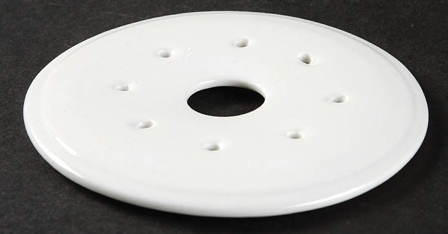 Bridal Rose (Scalloped, Gold Edge) Strainer for Round Butter by Altrohlau-1