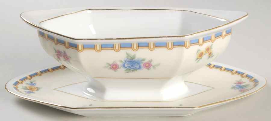 Cellini Gravy Boat with Attached Underplate by Altrohlau-1