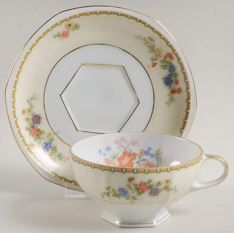 Diana Footed Cup & Saucer Set by Altrohlau-1