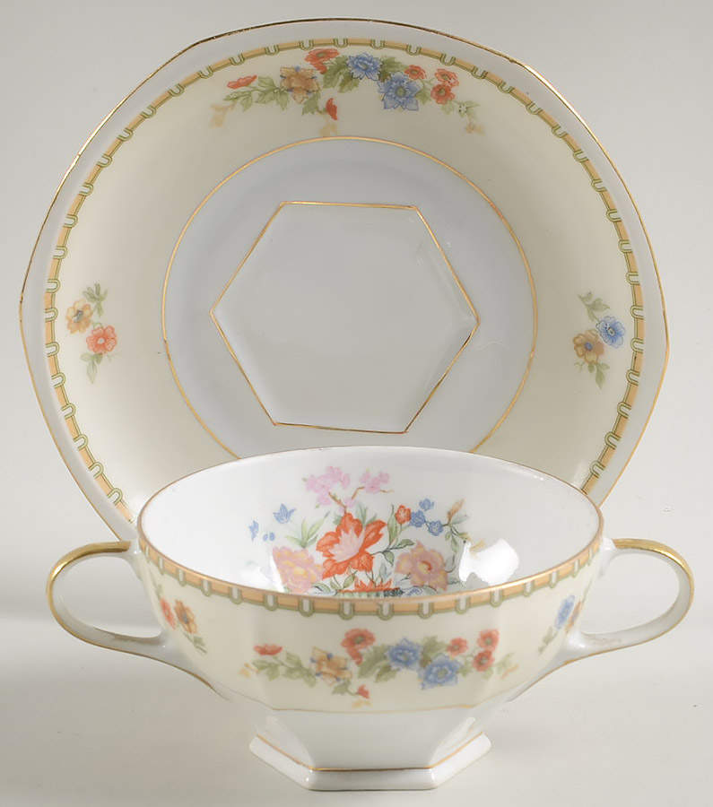 Diana Footed Bouillon Cup & Saucer by Altrohlau-1