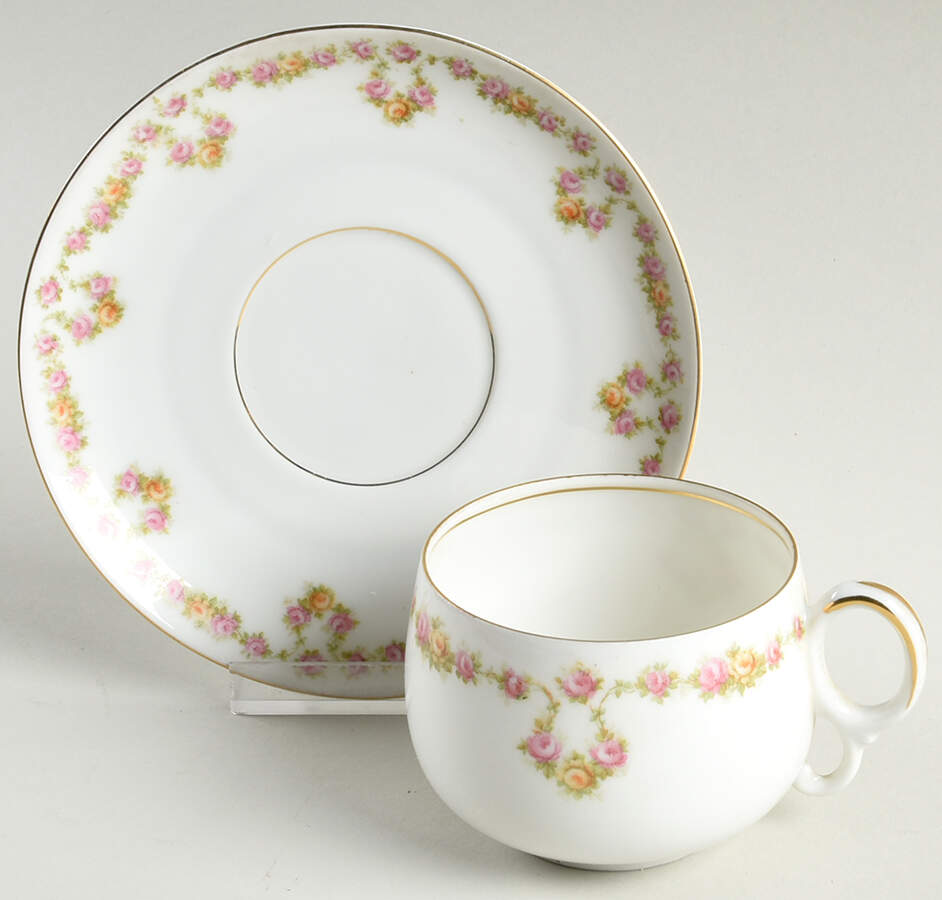 Fairy Rose Footed Cup & Saucer Set by Altrohlau-1
