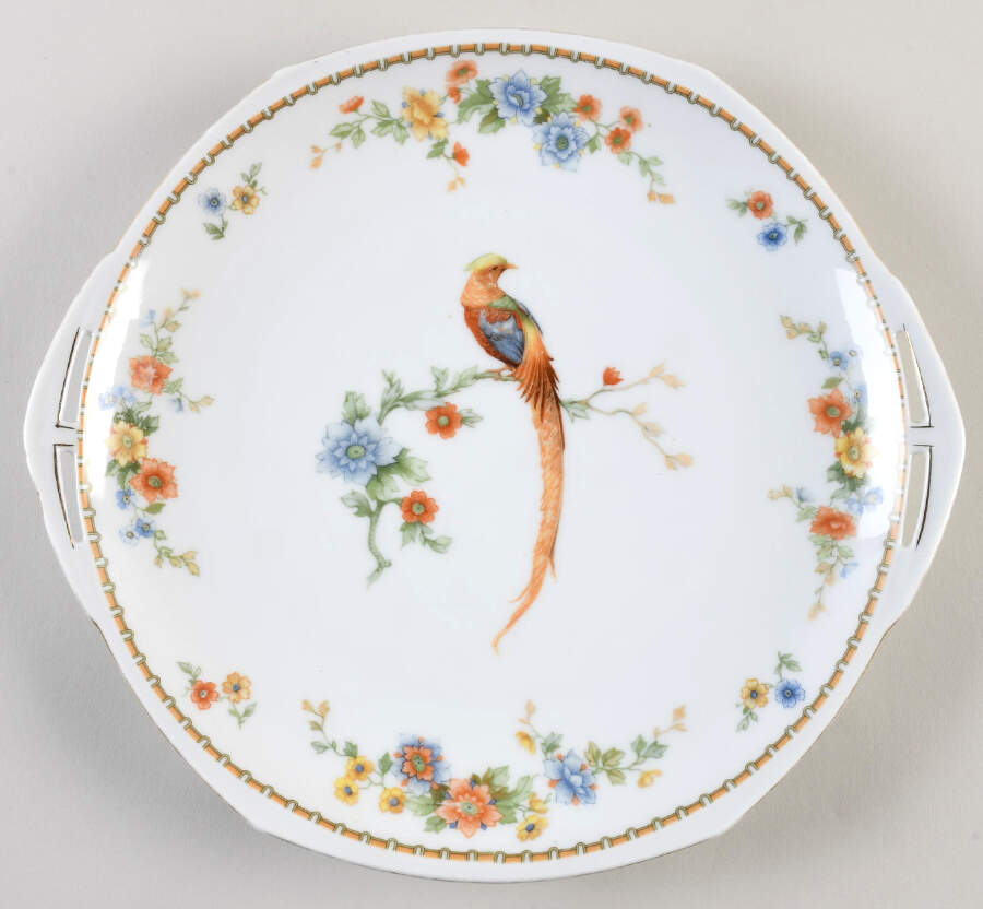 Golden Pheasant (Octagonal) Handled Cake Plate by Altrohlau-1