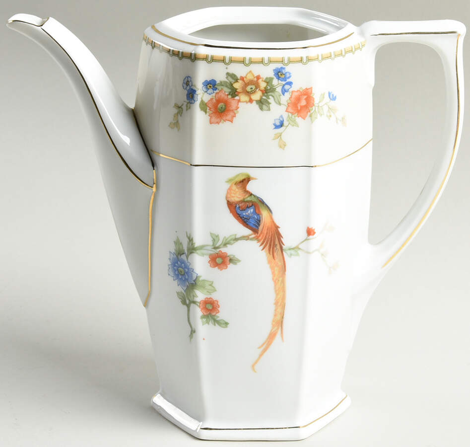 Golden Pheasant (Octagonal) Coffee Pot No Lid by Altrohlau-1