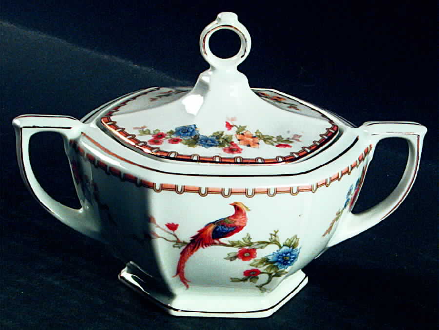 Golden Pheasant (Octagonal) Sugar Bowl & Lid by Altrohlau-1
