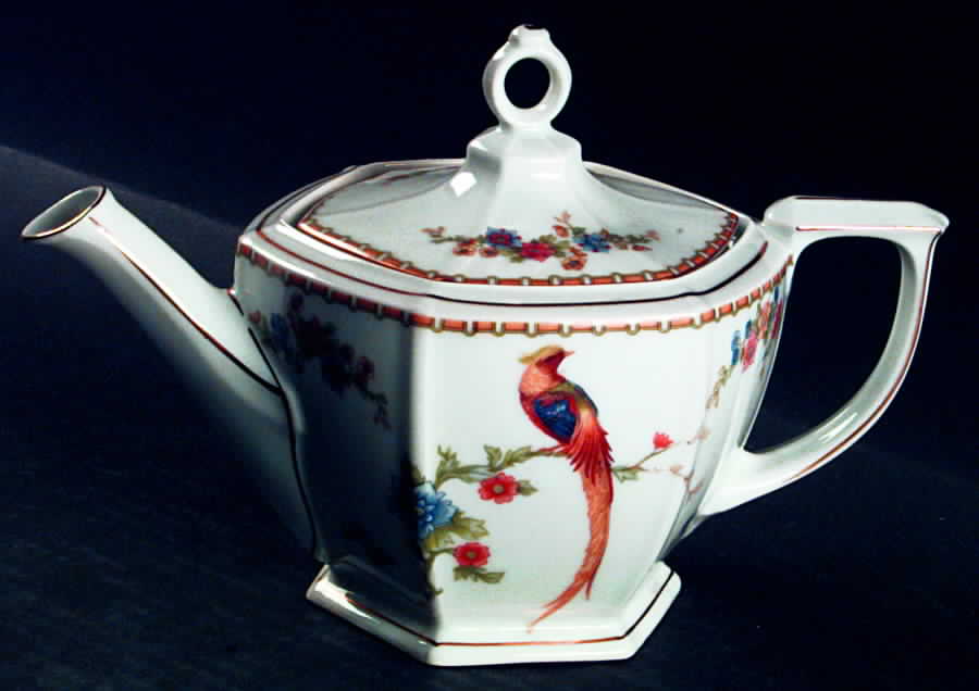 Golden Pheasant (Octagonal) Teapot & Lid by Altrohlau-1