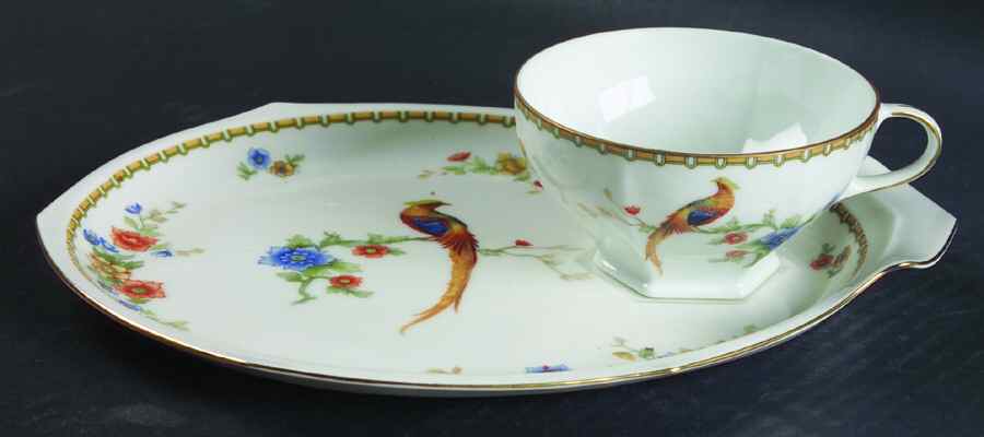 Golden Pheasant (Octagonal) Snack Plate & Cup Set by Altrohlau-1