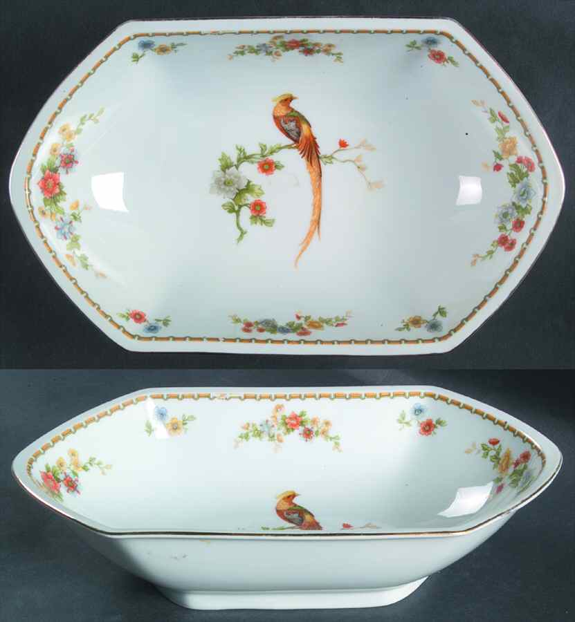 Golden Pheasant (Octagonal) 10" Oval Vegetable Bowl by Altrohlau-1
