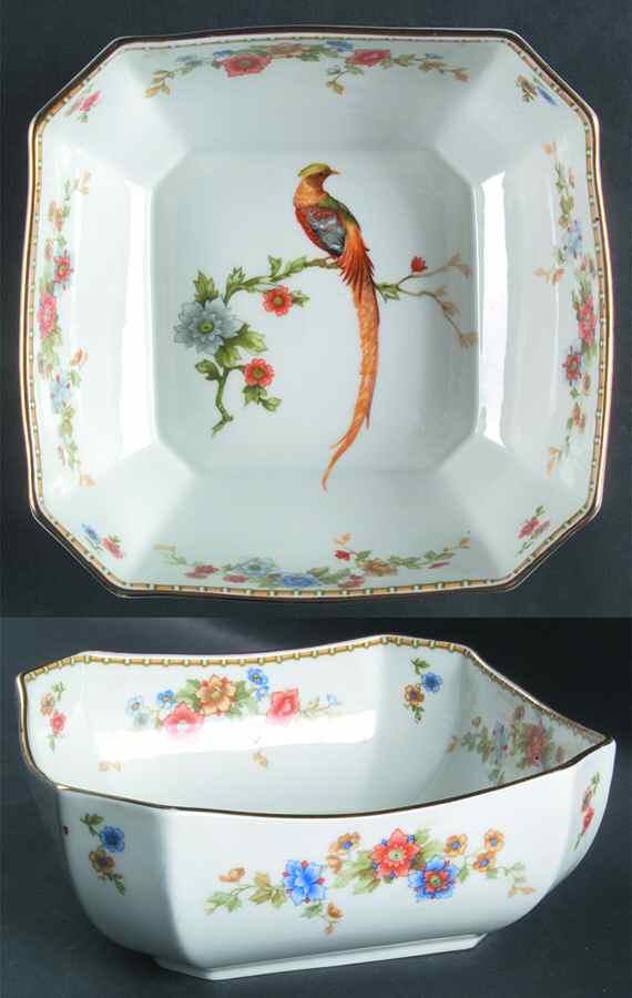 Golden Pheasant (Octagonal) 8" Square Vegetable Bowl by Altrohlau-1