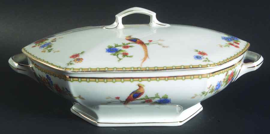 Golden Pheasant (Octagonal) Oval Covered Vegetable by Altrohlau-1