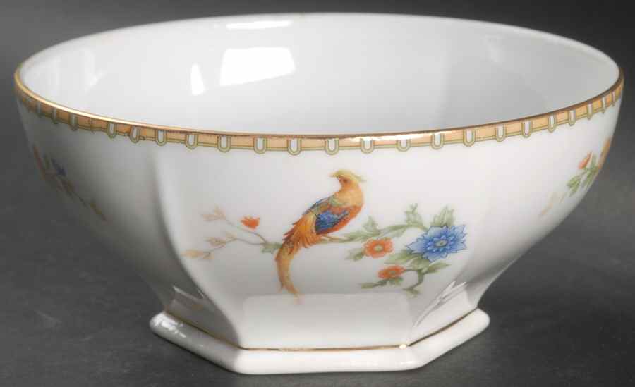 Golden Pheasant (Octagonal) Cranberry Bowl by Altrohlau-1
