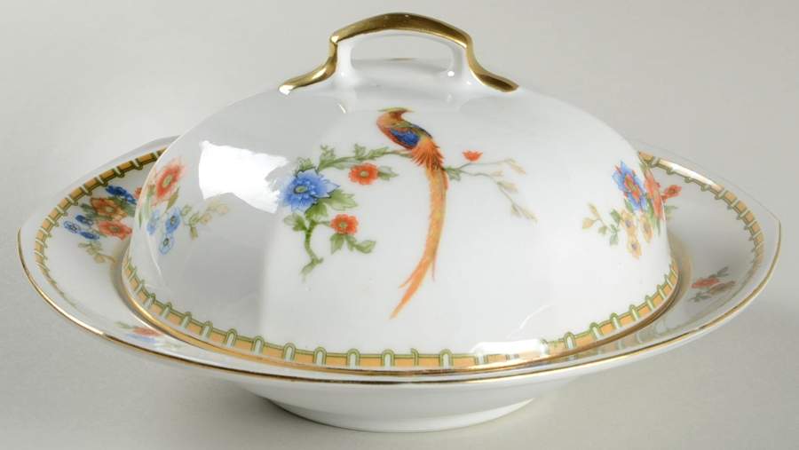 Golden Pheasant (Octagonal) Round Covered Butter by Altrohlau-1