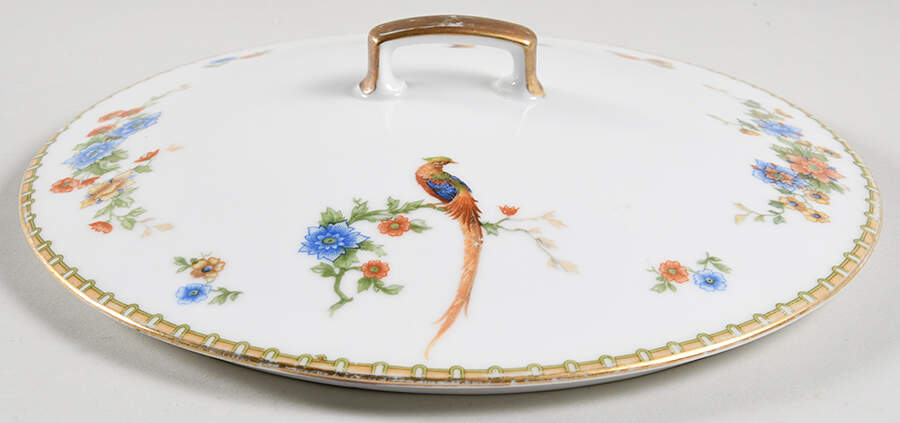 Golden Pheasant (Round) Lid for Round Vegetable by Altrohlau-1