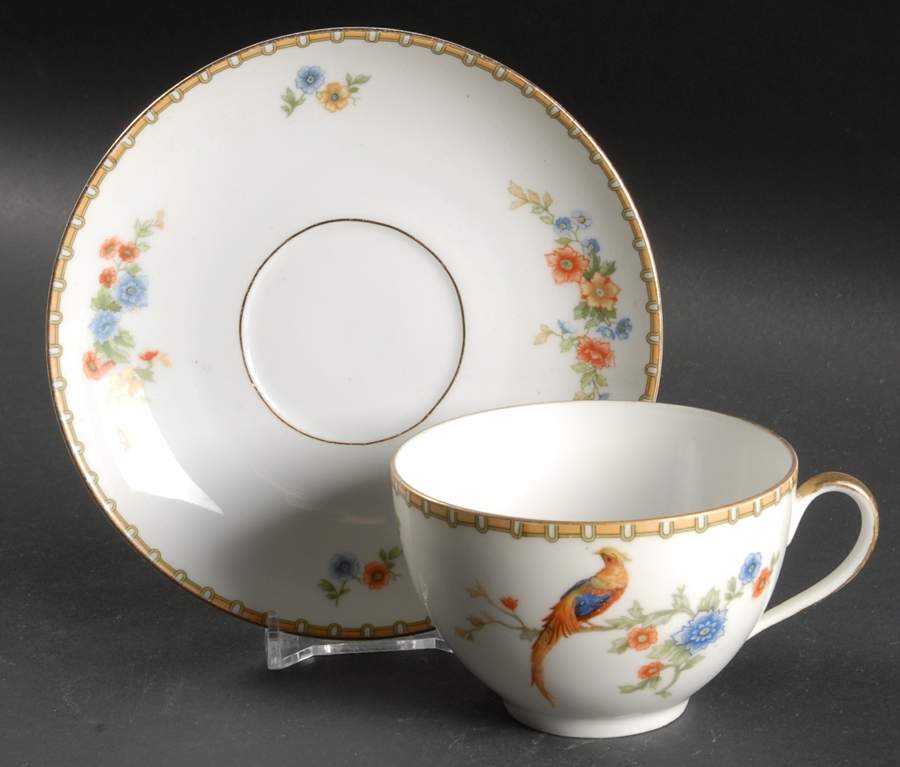 Golden Pheasant (Round) Flat Cup & Saucer Set by Altrohlau-1