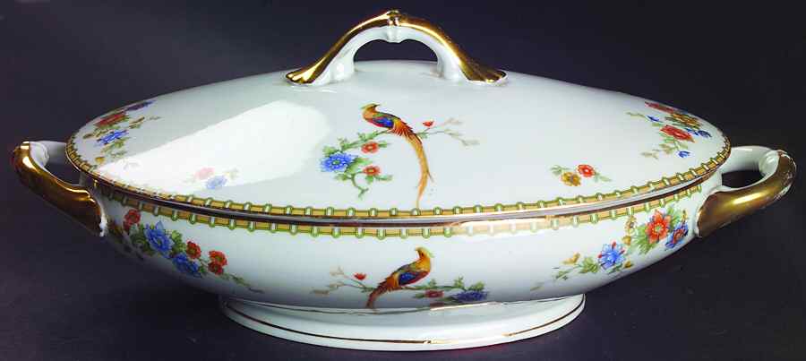 Golden Pheasant (Round) Oval Covered Vegetable by Altrohlau-1