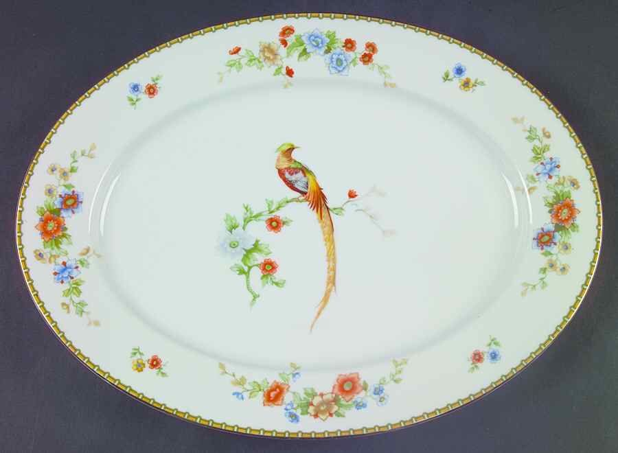 Golden Pheasant (Round) 14" Oval Serving Platter by Altrohlau-1