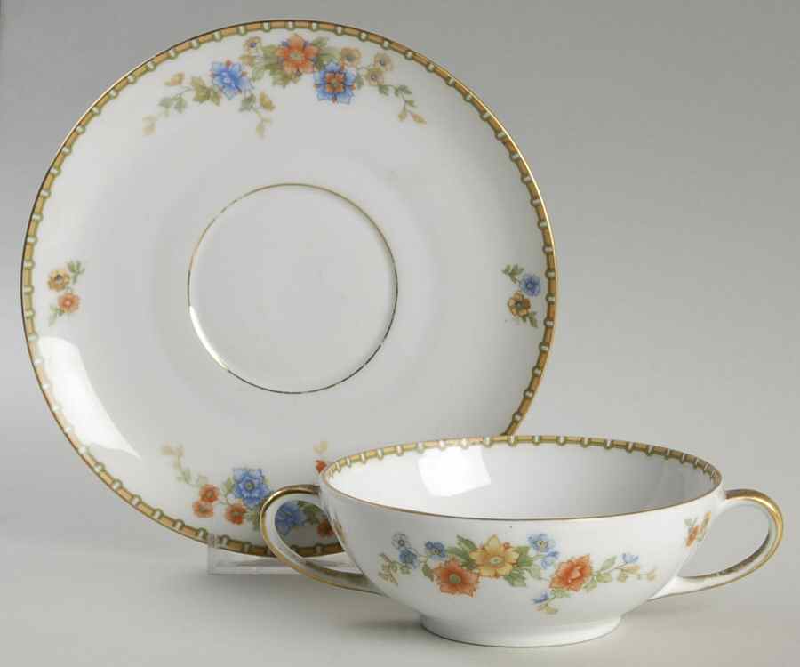 Golden Pheasant (Round) Flat Cream Soup Bowl & Saucer Set by Altrohlau-1