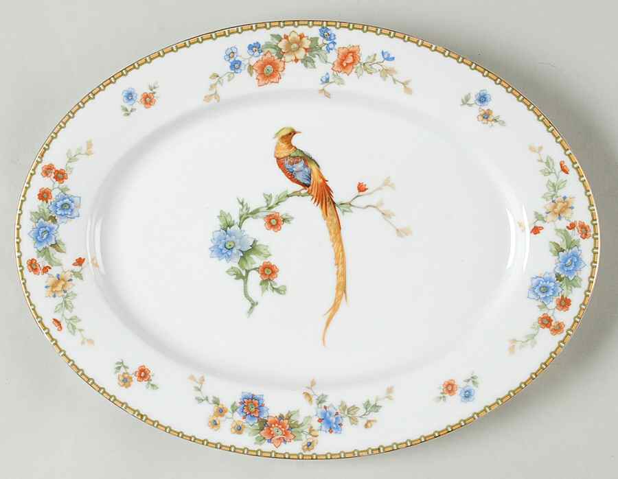 Golden Pheasant (Round) 12" Oval Serving Platter by Altrohlau-1