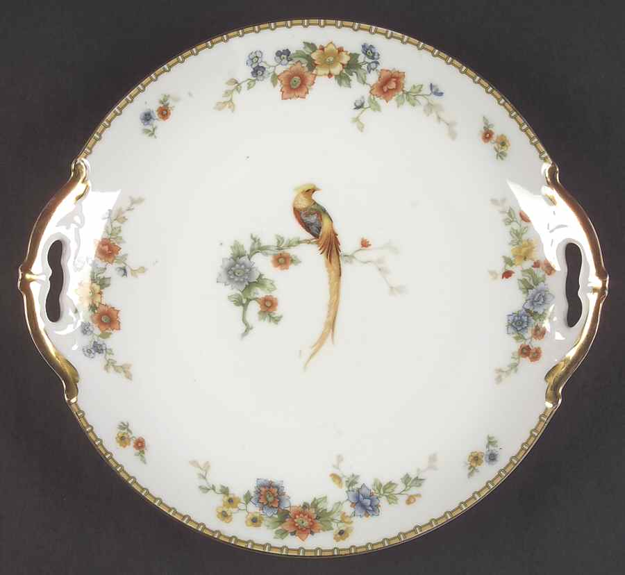 Golden Pheasant (Round) Handled Cake Plate by Altrohlau-1