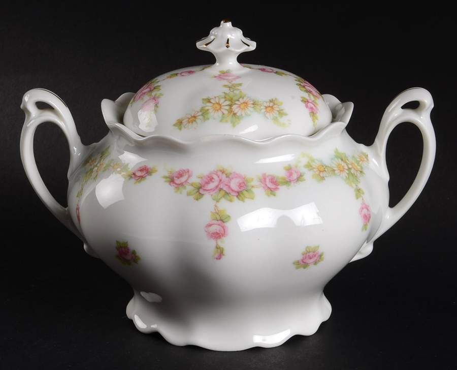 Rose China (Scalloped) Sugar Bowl & Lid by Altrohlau-1