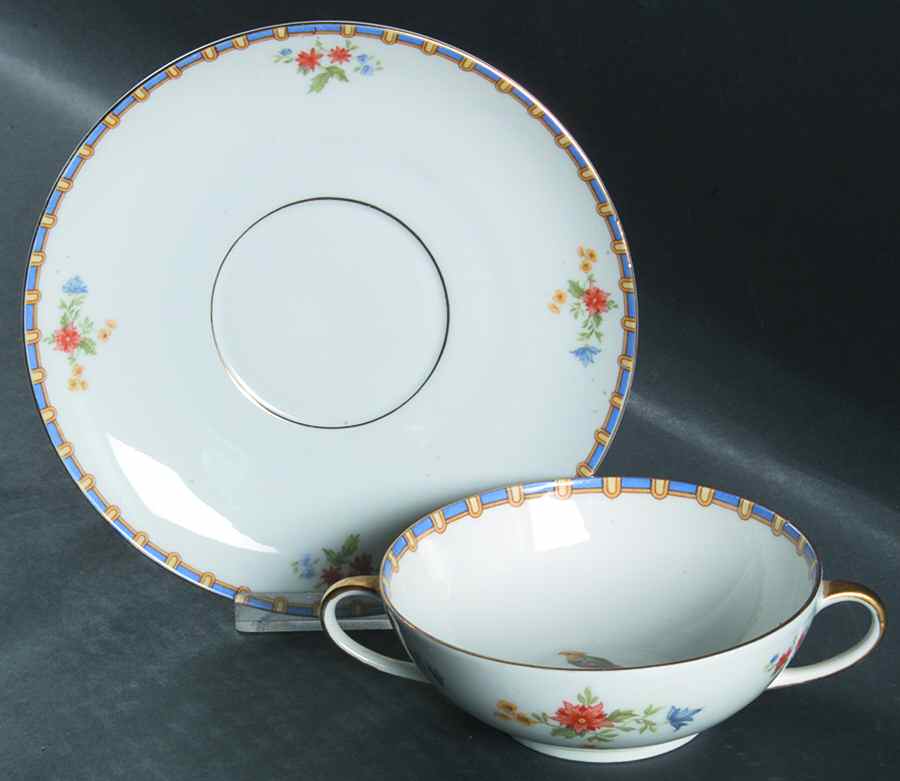 Victoria (Round) Footed Cream Soup Bowl & Saucer Set by Altrohlau-1