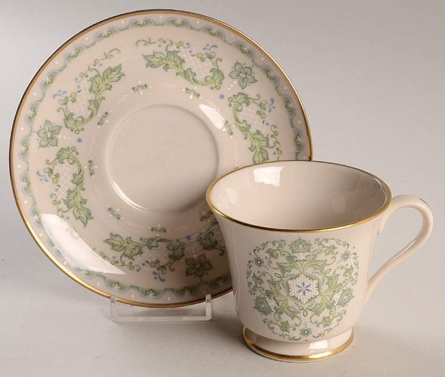 French Scroll Footed Cup & Saucer Set by Alvin-1