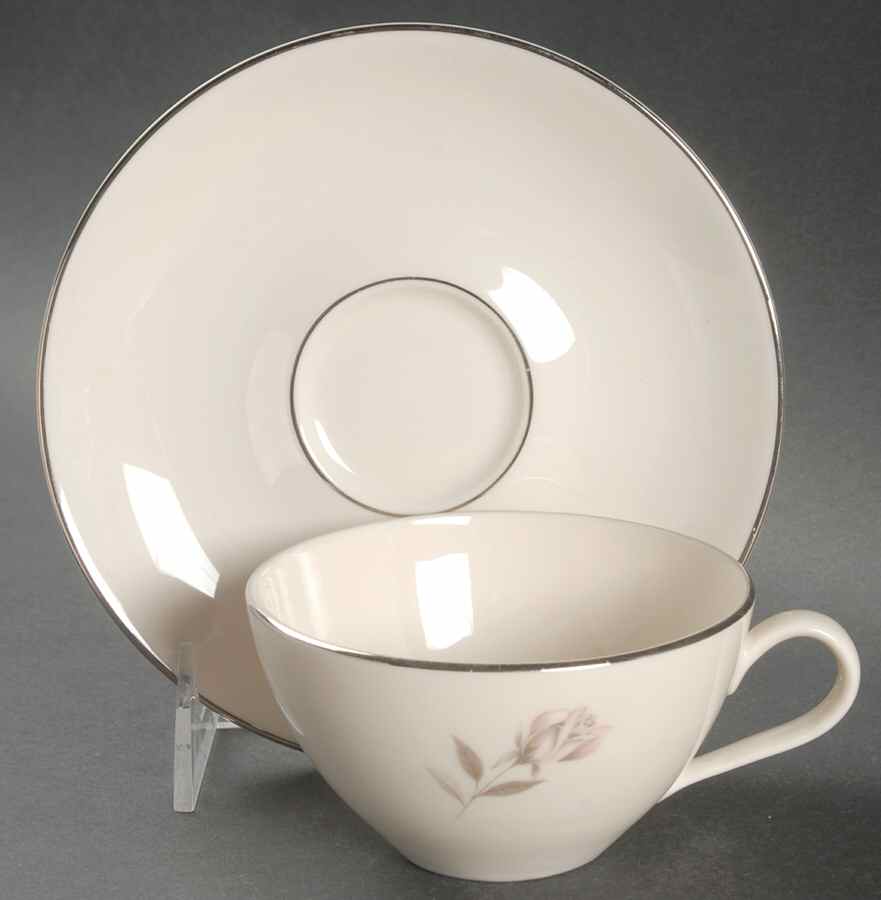 Evening Rose Flat Cup & Saucer Set by American Manor-1