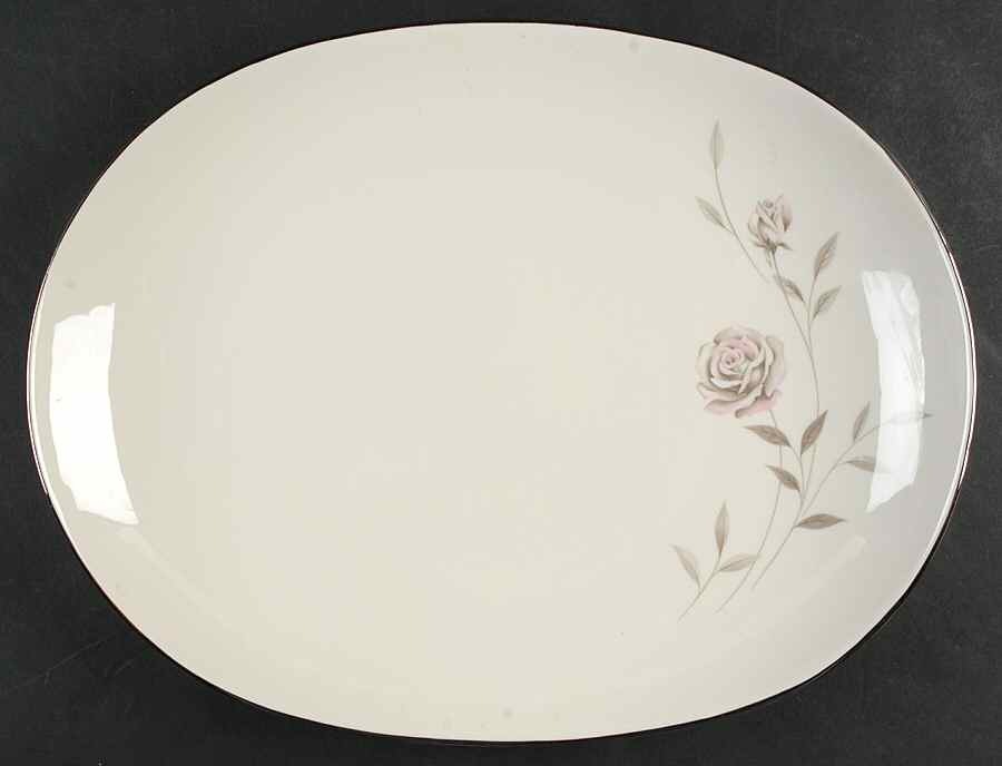 Evening Rose 14" Oval Serving Platter by American Manor-1