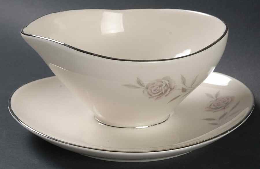 Evening Rose Gravy Boat with Attached Underplate by American Manor-1